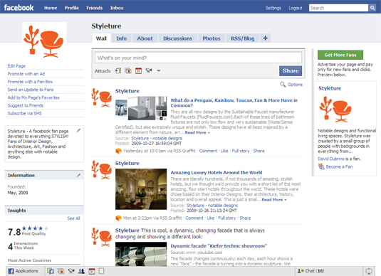 Facebook Style Page