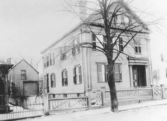 The Borden house in Fall River, Massachusetts, where the murders took place.