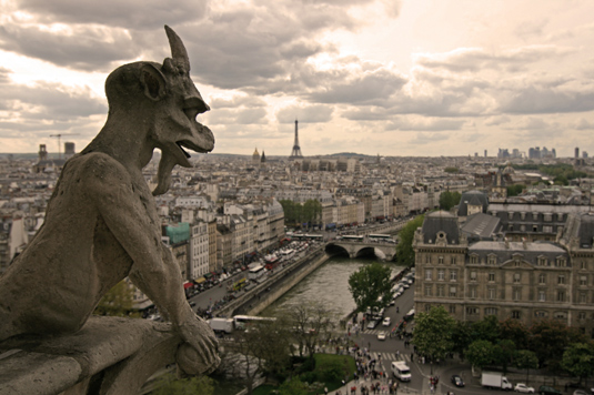 Gargoyle at Notre Dame Cathedral in Paris