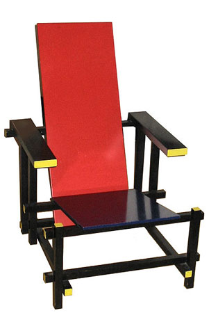 Red and Blue Chair designed by Gerrit Rietveld in 1917