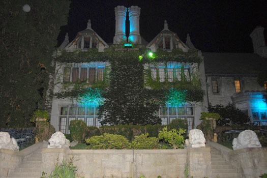 The north side of the Playboy Mansion